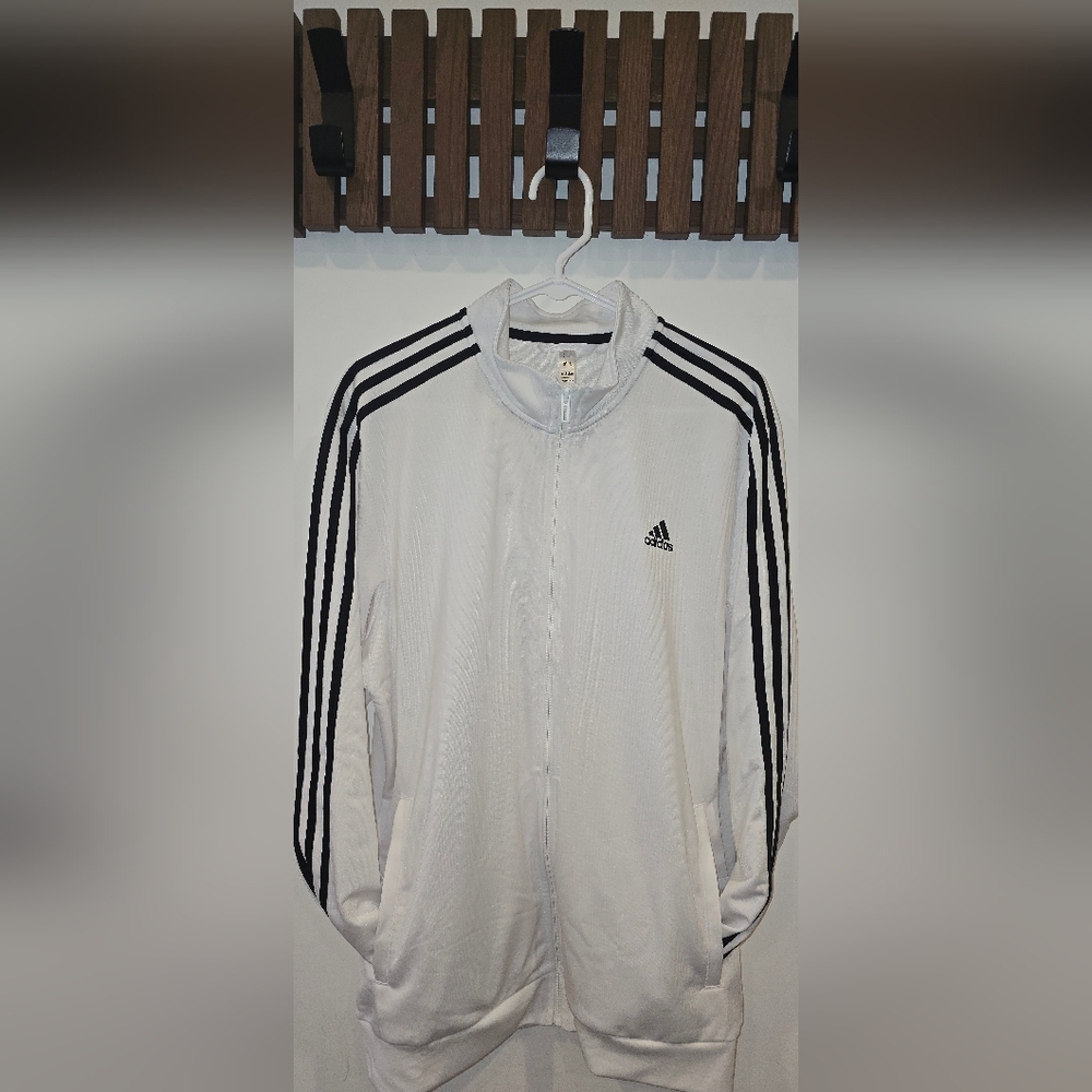 Adidas Classic White Jacket with Black Accents